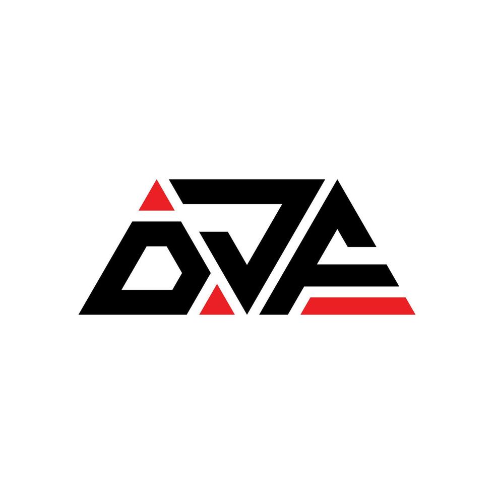 djf-Dreieck-Buchstaben-Logo-Design mit Dreiecksform. DJF-Dreieck-Logo-Design-Monogramm. DJF-Dreieck-Vektor-Logo-Vorlage mit roter Farbe. djf dreieckiges Logo einfaches, elegantes und luxuriöses Logo. djf vektor