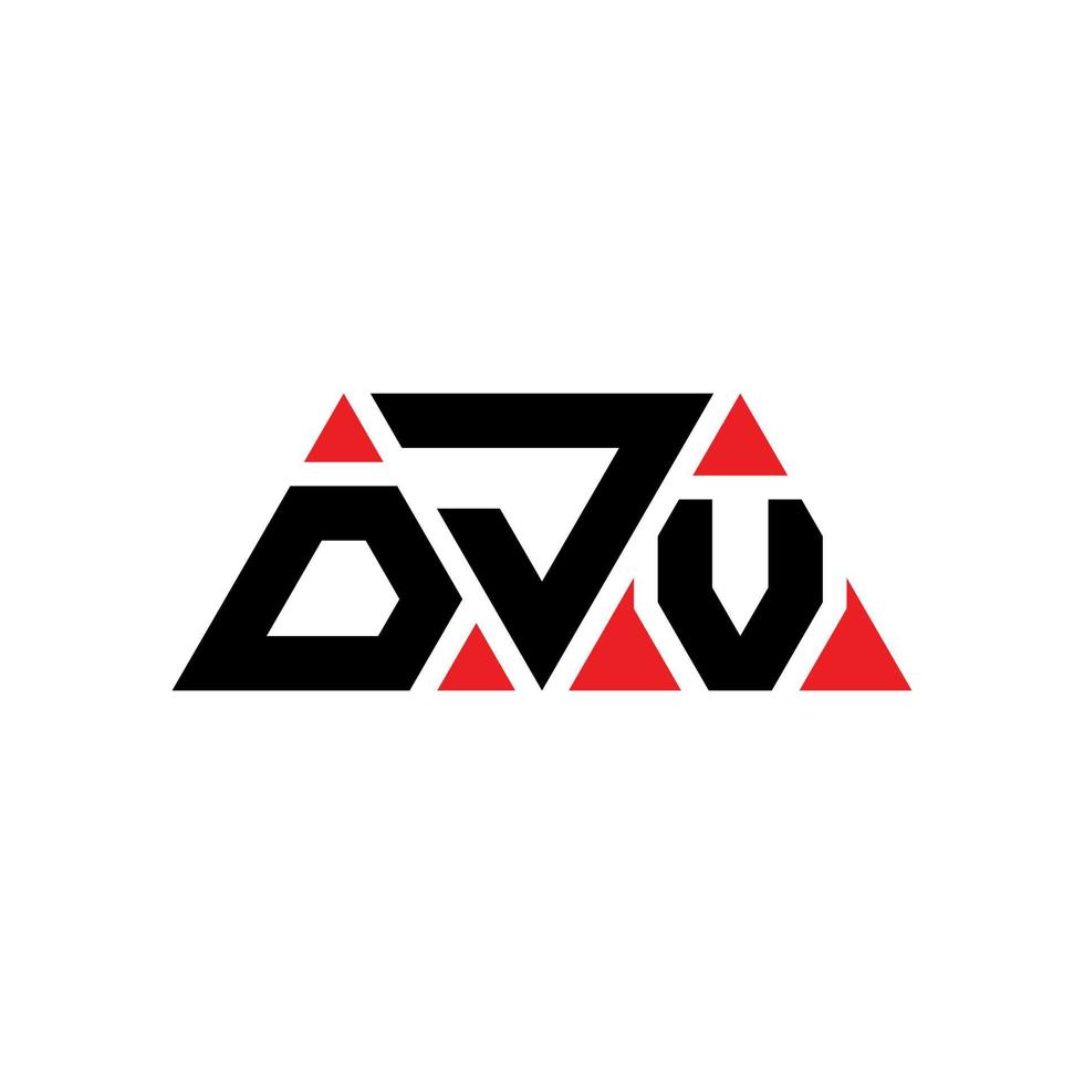 DJV-Dreieck-Buchstaben-Logo-Design mit Dreiecksform. DJV-Dreieck-Logo-Design-Monogramm. DJV-Dreieck-Vektor-Logo-Vorlage mit roter Farbe. djv dreieckiges Logo einfaches, elegantes und luxuriöses Logo. djv vektor