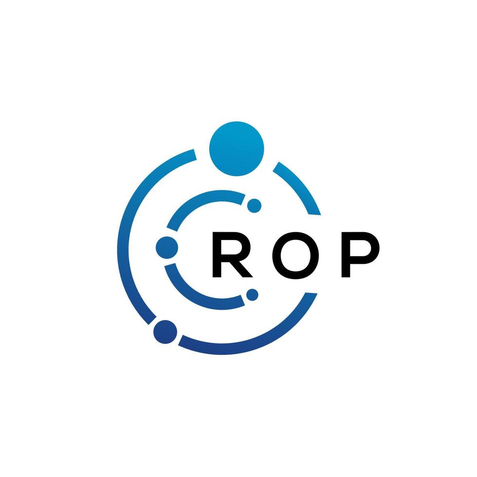 Logo-Design der Rop-Buchstabentechnologie auf weißem Hintergrund. rop kreative Initialen schreiben es Logokonzept. Rop-Buchstaben-Design. vektor