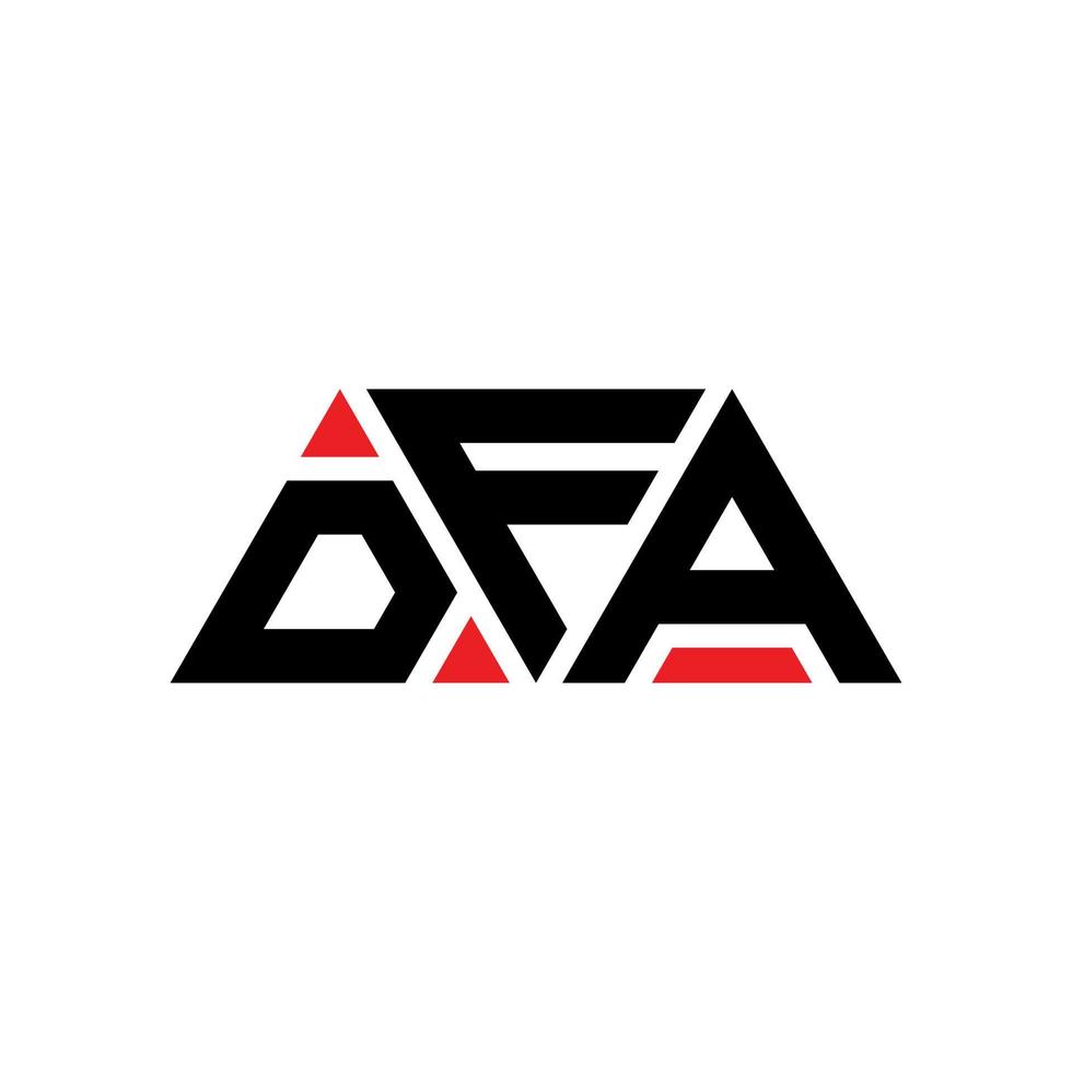 dfa-Dreieck-Buchstaben-Logo-Design mit Dreiecksform. DFA-Dreieck-Logo-Design-Monogramm. DFA-Dreieck-Vektor-Logo-Vorlage mit roter Farbe. dfa dreieckiges Logo einfaches, elegantes und luxuriöses Logo. dfa vektor