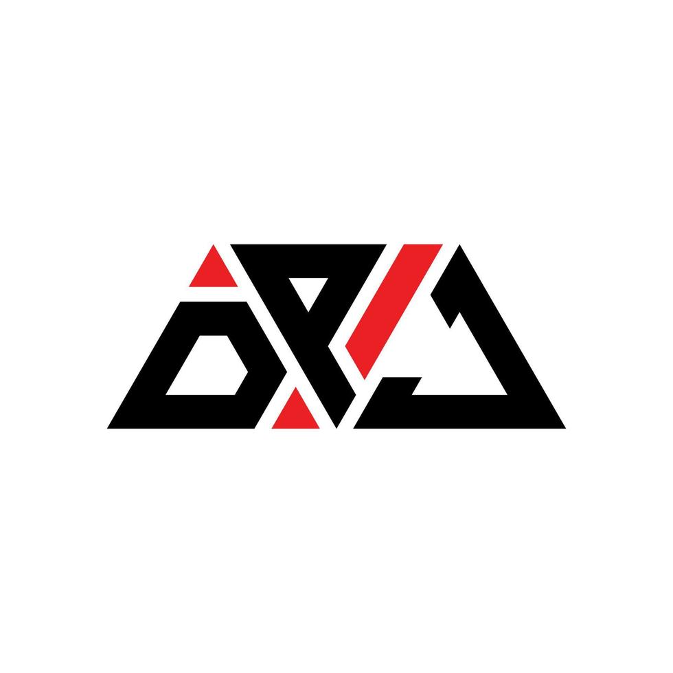 dpj-Dreieck-Buchstaben-Logo-Design mit Dreiecksform. dpj-Dreieck-Logo-Design-Monogramm. dpj-Dreieck-Vektor-Logo-Vorlage mit roter Farbe. dpj dreieckiges Logo einfaches, elegantes und luxuriöses Logo. dpj vektor