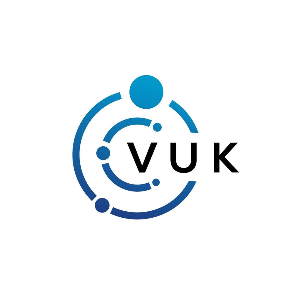 Vuk-Buchstaben-Technologie-Logo-Design auf weißem Hintergrund. Vuk kreative Initialen schreiben es Logo-Konzept. vuk Briefgestaltung. vektor