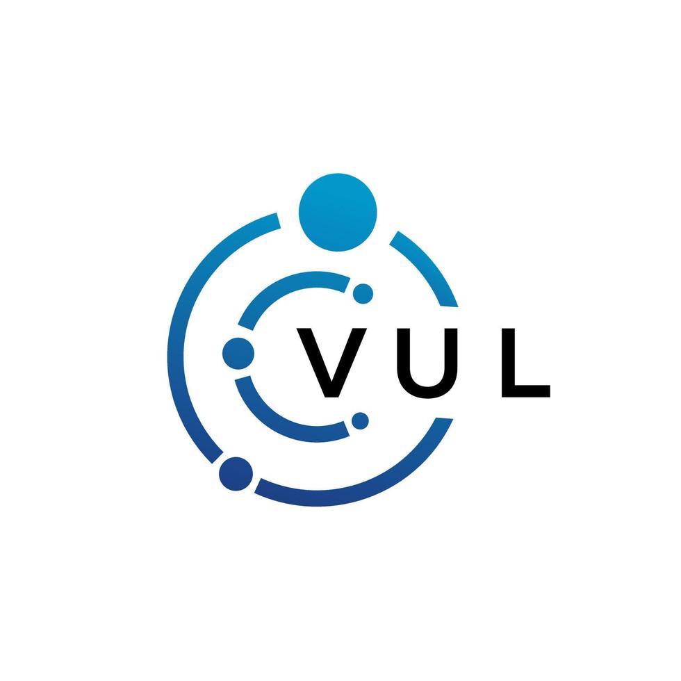 vul-Buchstaben-Technologie-Logo-Design auf weißem Hintergrund. vul kreative Initialen schreiben es Logo-Konzept. Vul-Briefgestaltung. vektor