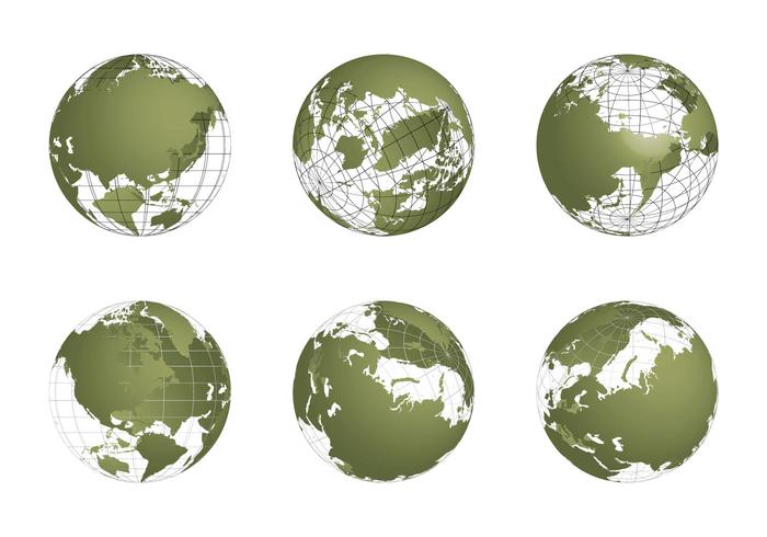 Gratis Globe Grid Vector set