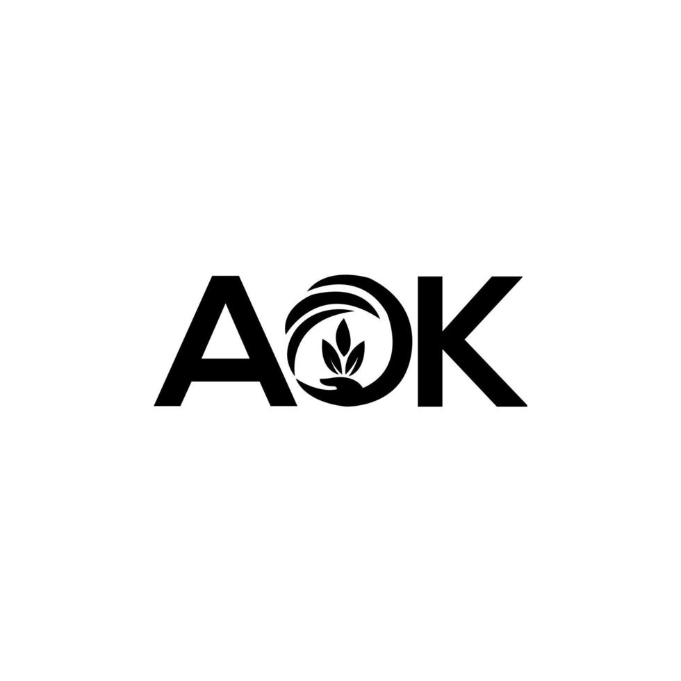 aok-Buchstaben-Logo-Design auf weißem Hintergrund. aok kreative Initialen schreiben Logo-Konzept. aok Briefgestaltung. vektor