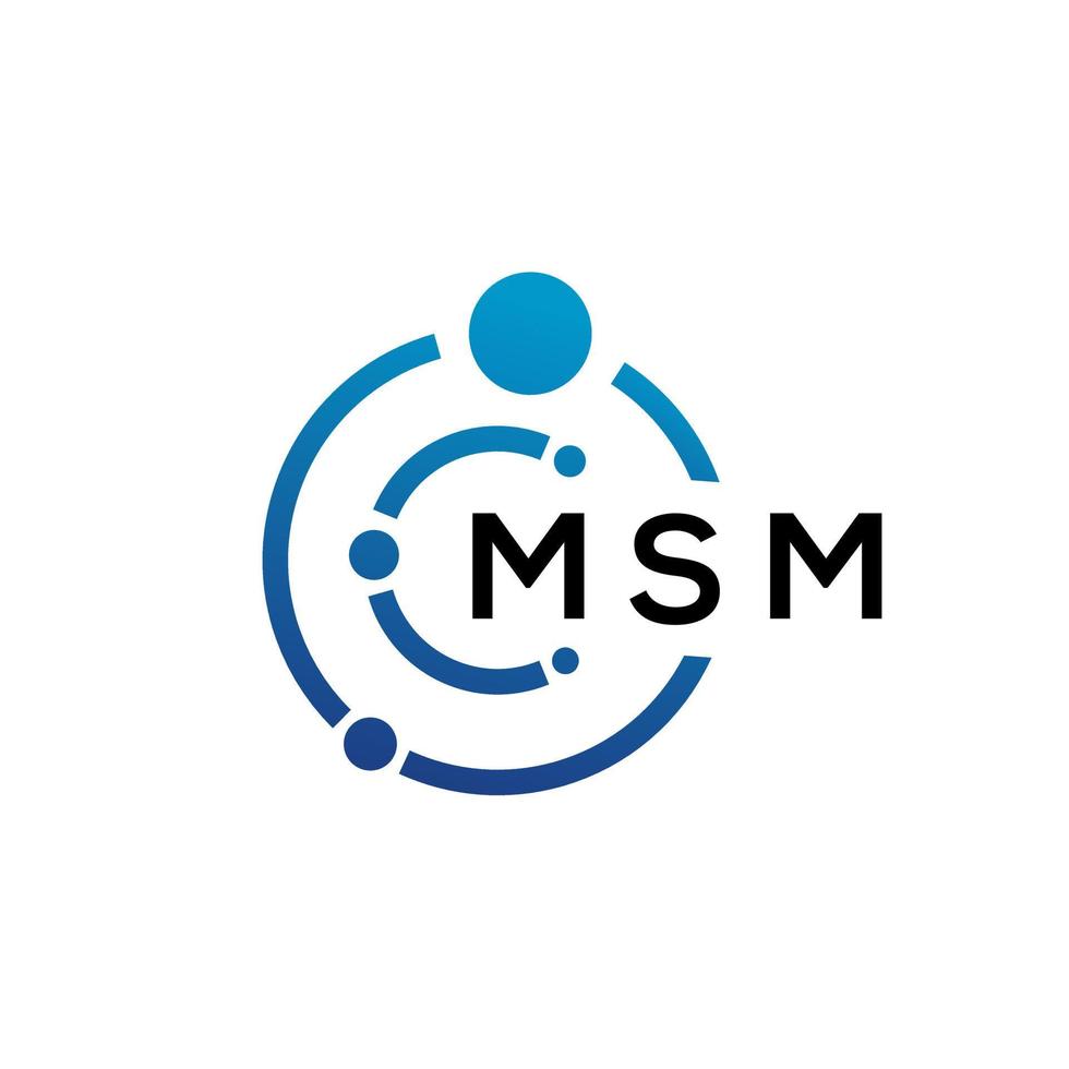 msm-Buchstaben-Technologie-Logo-Design auf weißem Hintergrund. msm kreative Initialen schreiben es Logo-Konzept. msm Briefgestaltung. vektor