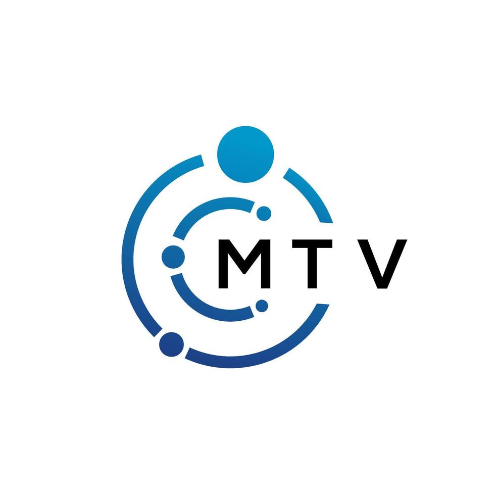 Mtv-Buchstaben-Technologie-Logo-Design auf weißem Hintergrund. mtv kreative initialen schreiben es logokonzept. mtv Briefgestaltung. vektor