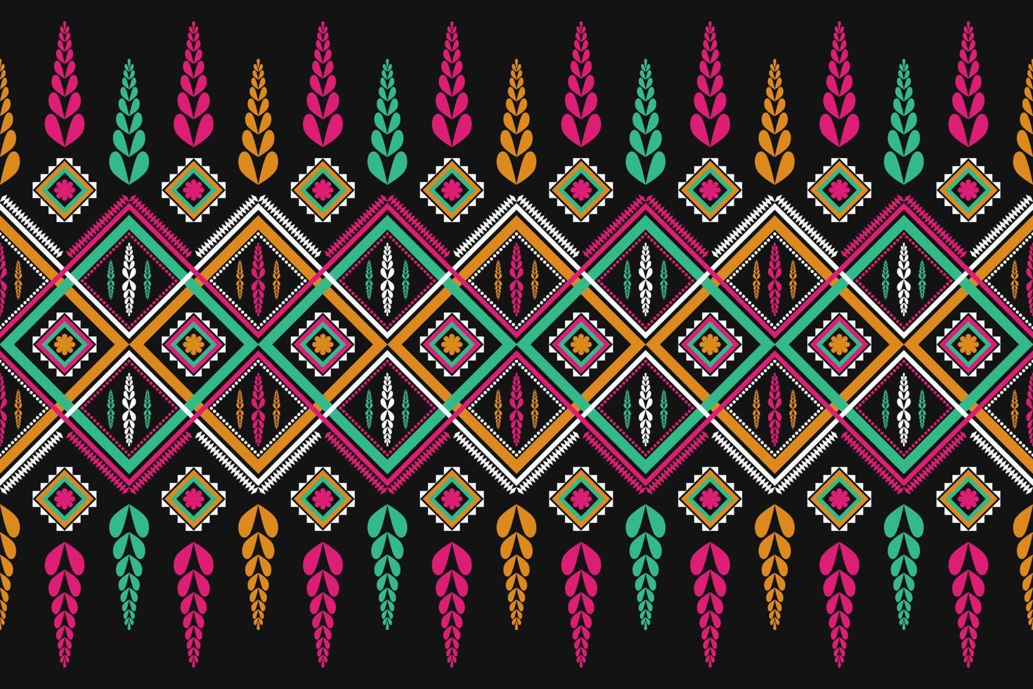 geometriska etniska sömlösa mönster traditionella. randig i tribal stil. färgglad blomma. design för bakgrund, tapeter, vektorillustration, tyg, kläder, batik, matta, broderi. vektor