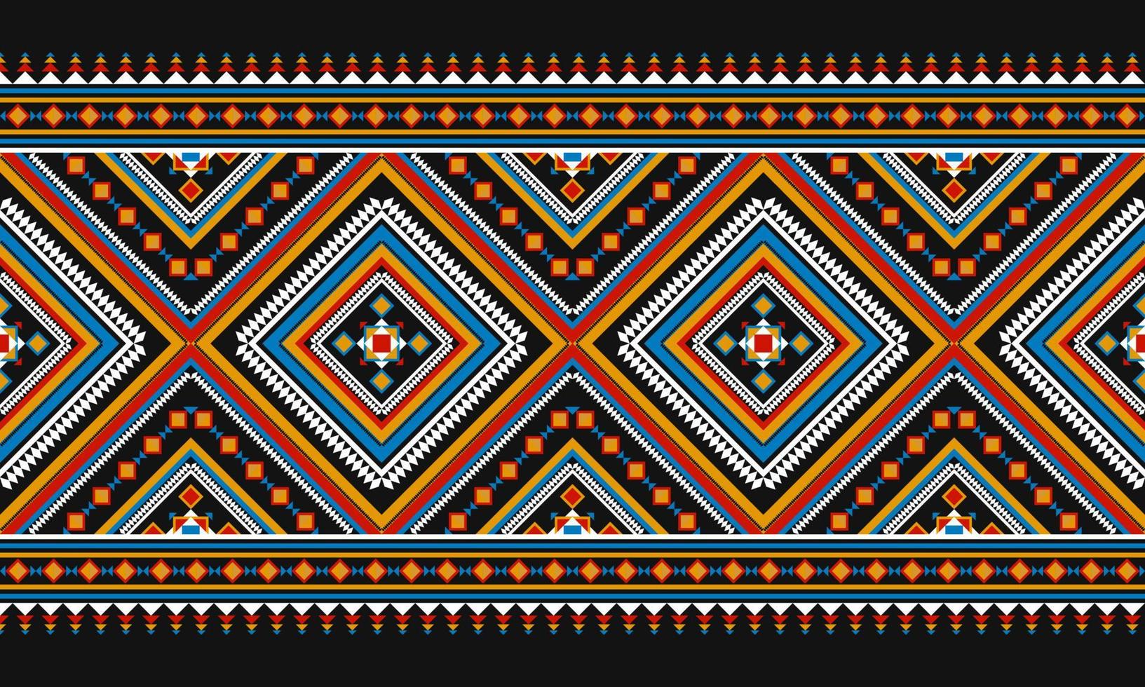 geometrisches ethnisches nahtloses muster traditionell. Stammes-gestreifter Stil. Design für Hintergrund, Tapete, Illustration, Textil, Stoff, Kleidung, Batik, Teppich, Stickerei. vektor