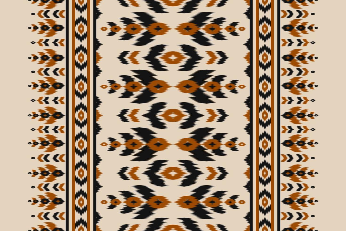 ikat seamless mönster i tribal. abstrakt etnisk mönsterkonst. orientalisk stil. design för bakgrund, tapeter, vektorillustration, textil, tyg, kläder, matta, broderi. vektor