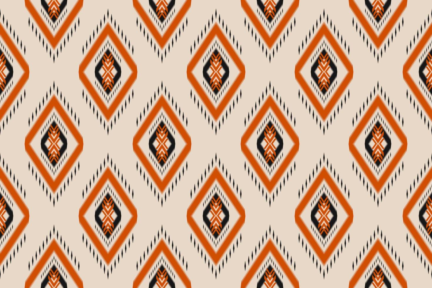 ikat seamless mönster i tribal. abstrakt etnisk mönsterkonst. orientalisk stil. design för bakgrund, tapeter, vektorillustration, textil, tyg, kläder, matta, broderi. vektor