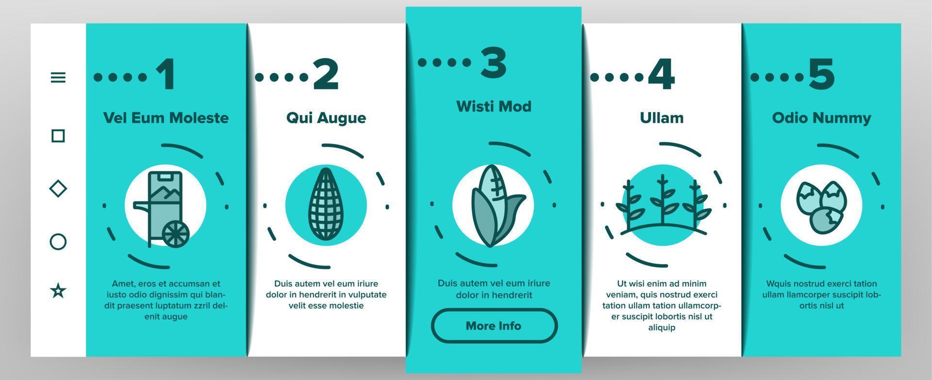 majs mat onboarding ikoner som vektor