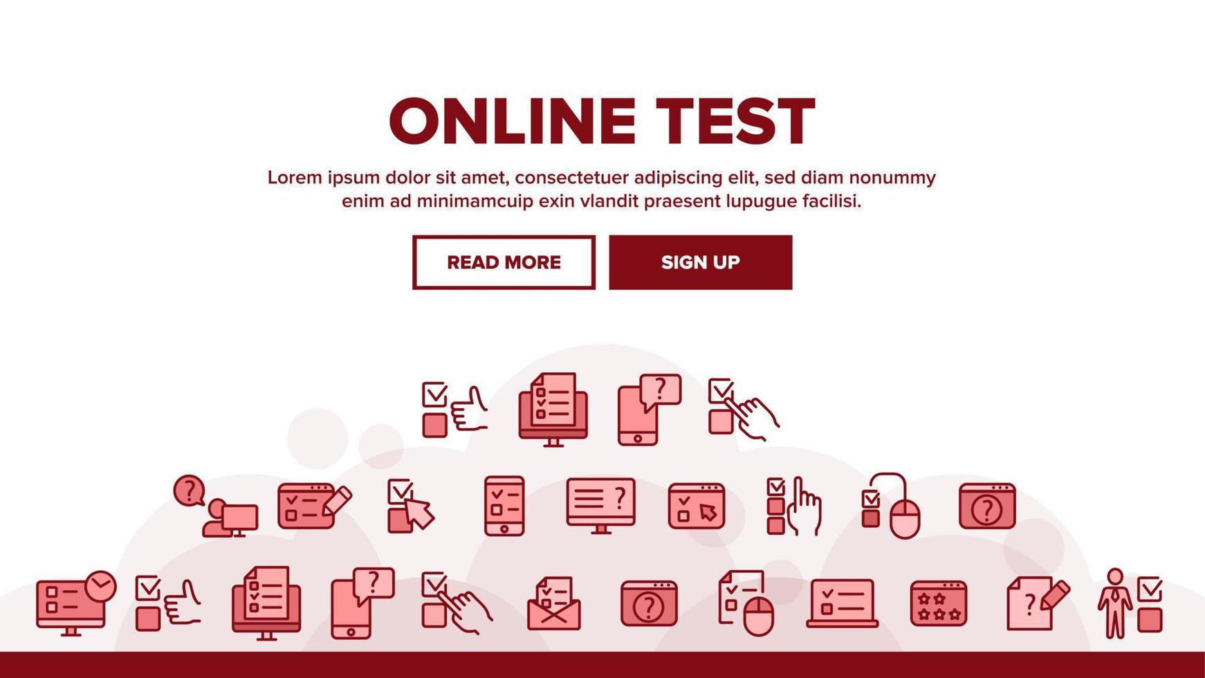 Online-Test-Landing-Header-Vektor vektor