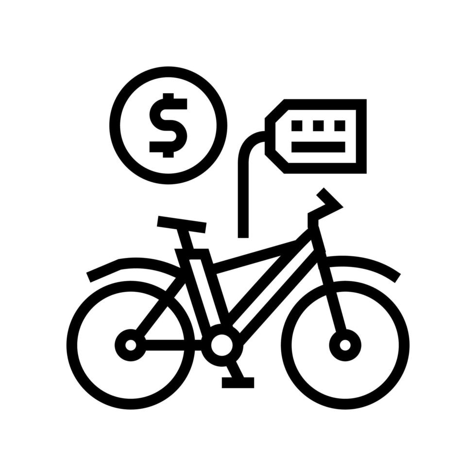 cykeluthyrning linje ikon vektor illustration tecken