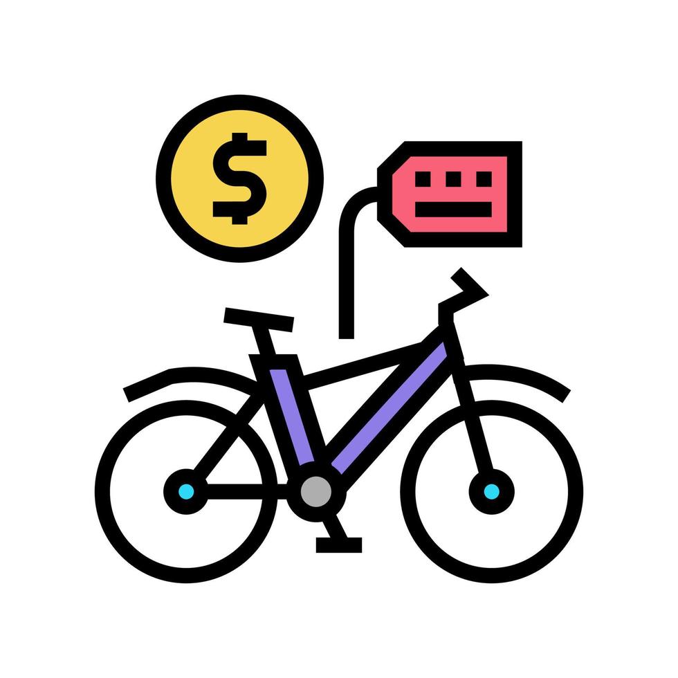 cykeluthyrning färg ikon vektor illustration tecken