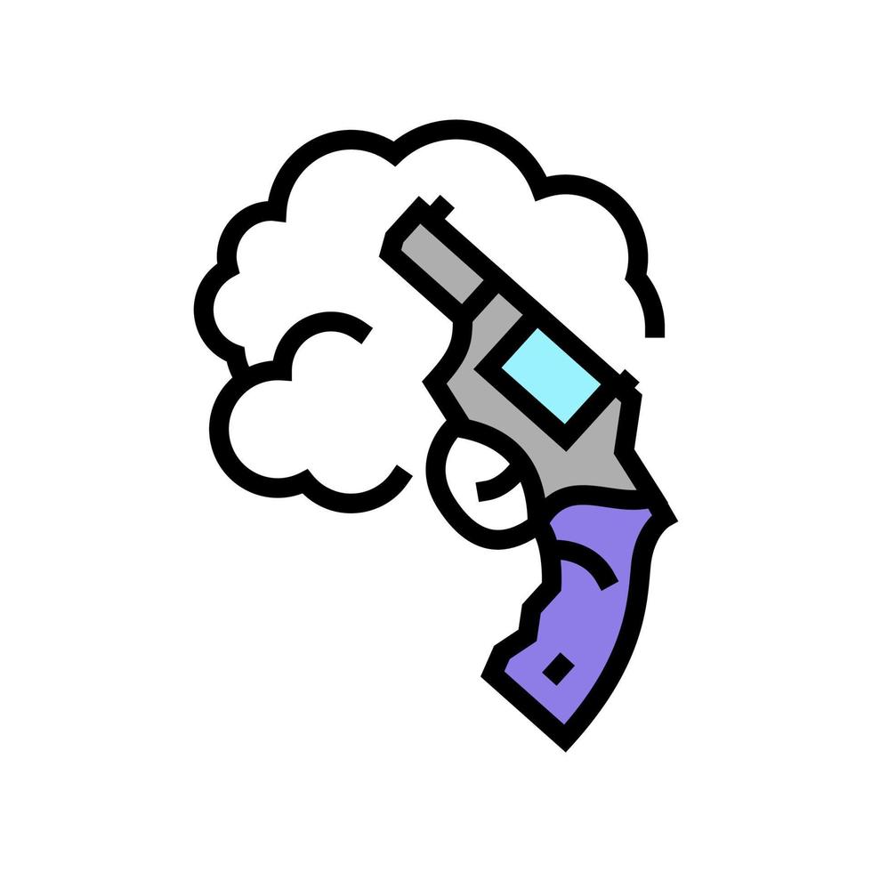 pistol vapen färg ikon vektor illustration tecken