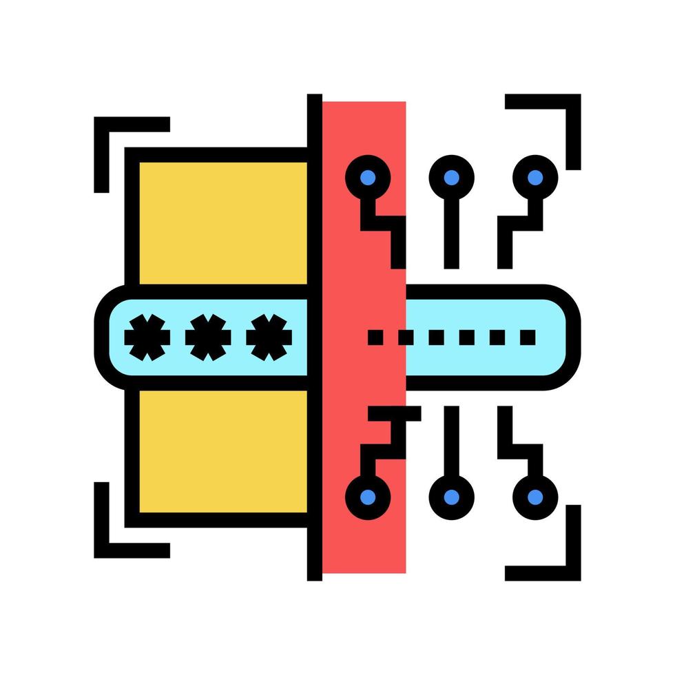 elektroniskt lösenord färg ikon vektor illustration tecken