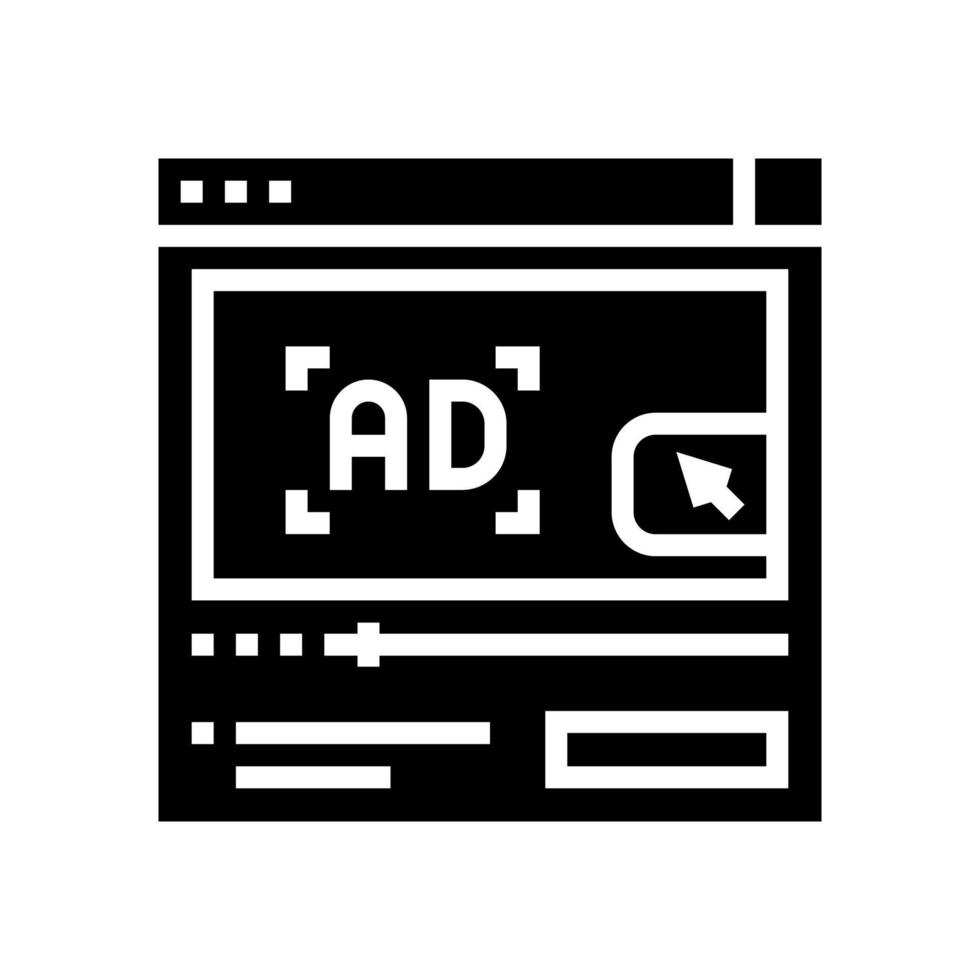 Video-Werbung Glyphen-Symbol Vektor-Illustration-Zeichen vektor