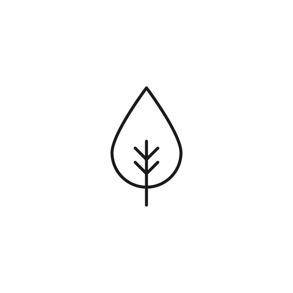Ökologie, Natur, umweltfreundliches Konzept. Umrisssymbol mit schwarzer dünner Linie gezeichnet. geeignet für Anzeigen, Pakete, Geschäfte, Websites. Vektorliniensymbol des Blattes der Pflanze vektor