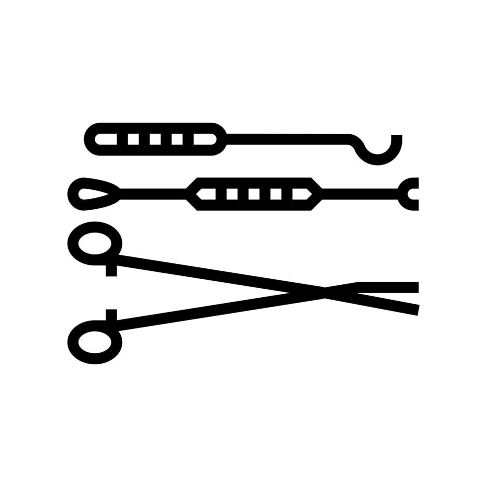 Werkzeuge Gynäkologe Symbol Leitung Vektor Illustration Zeichen