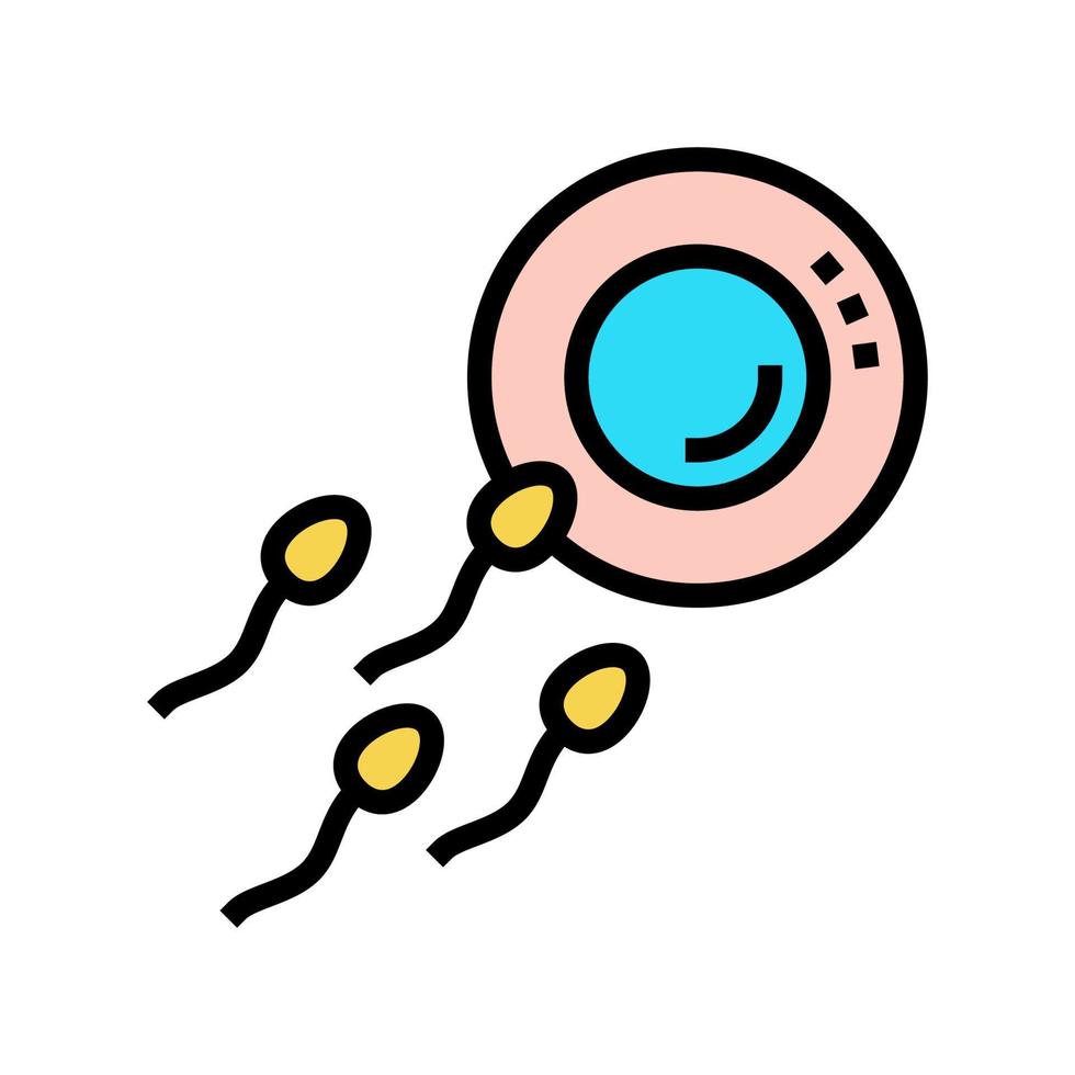 sperma ägg färg ikon vektor illustration tecken