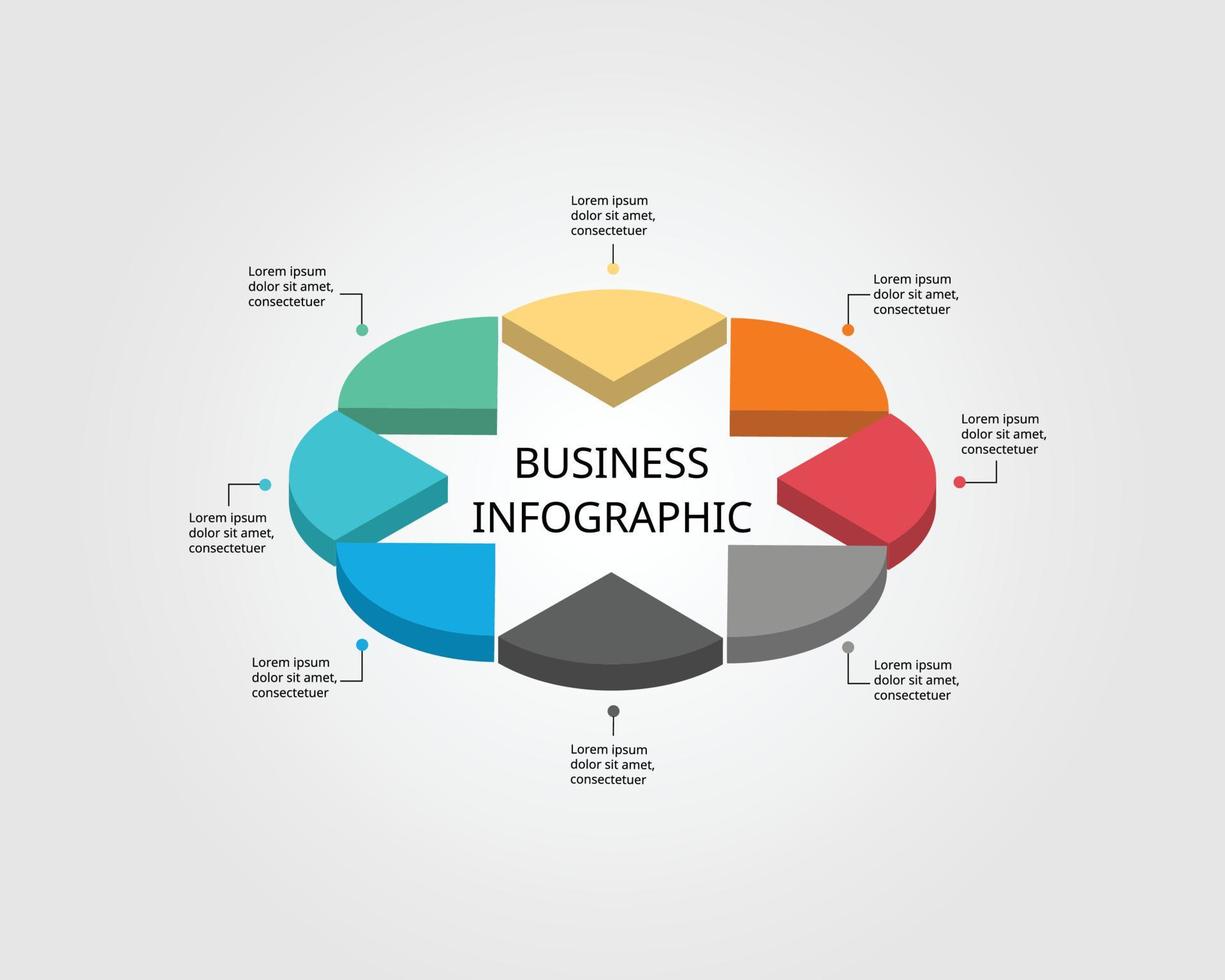 Schrittdiagrammvorlage für Infografik zur Präsentation für 8 Elemente vektor