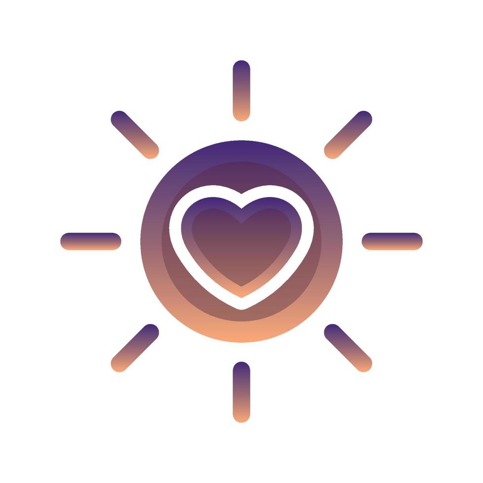 Sonne Liebe Logo Farbverlauf Design Vorlage Symbolelement vektor