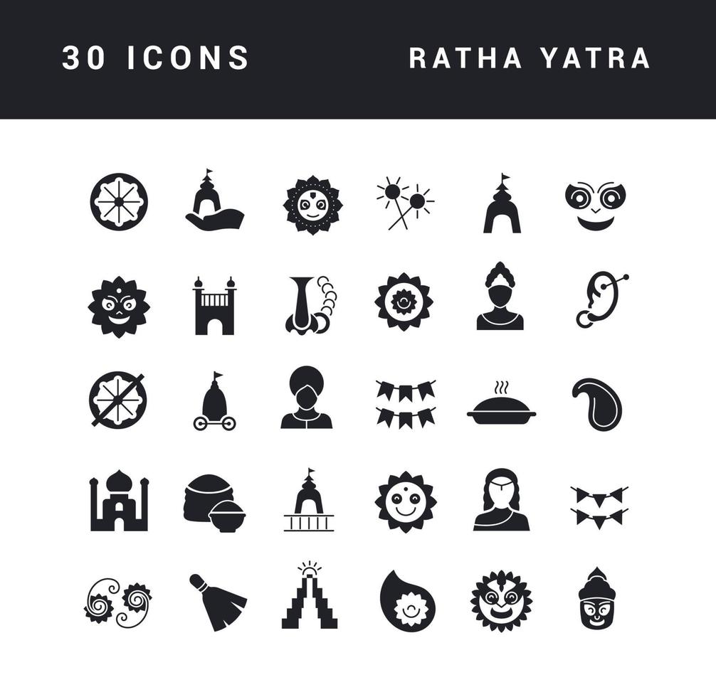 vektor enkla ikoner av ratha yatra
