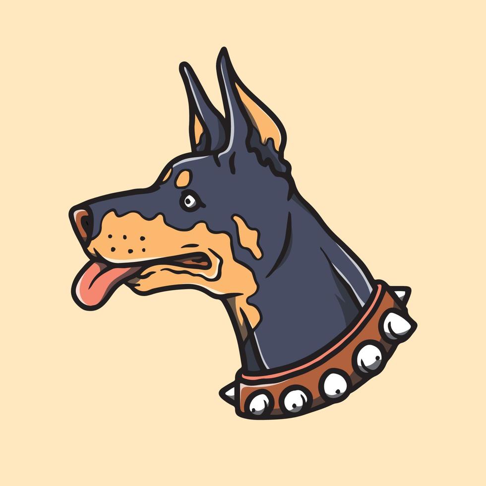 handritad söt doberman illustration vektor