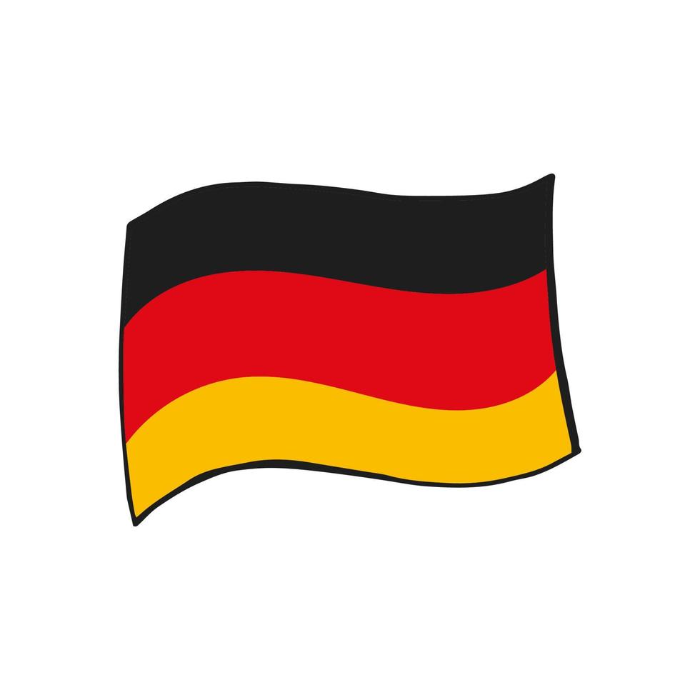oktoberfest 2022 - bierfest. handgezeichnete doodle deutsche flagge auf weißem hintergrund. deutscher traditioneller feiertag. vektor