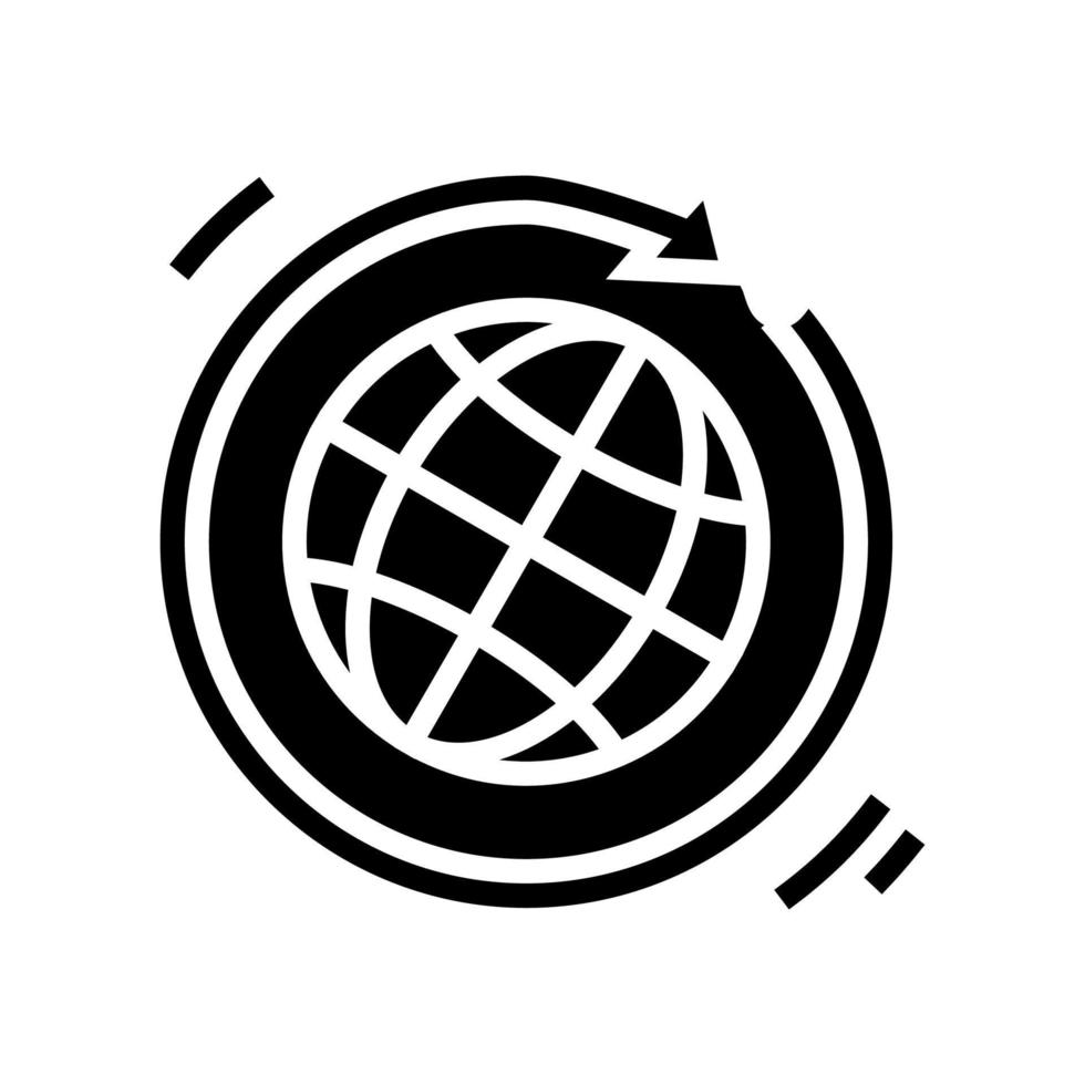 weltweite Kreislaufwirtschaft Glyphen-Symbol-Vektor-Illustration vektor