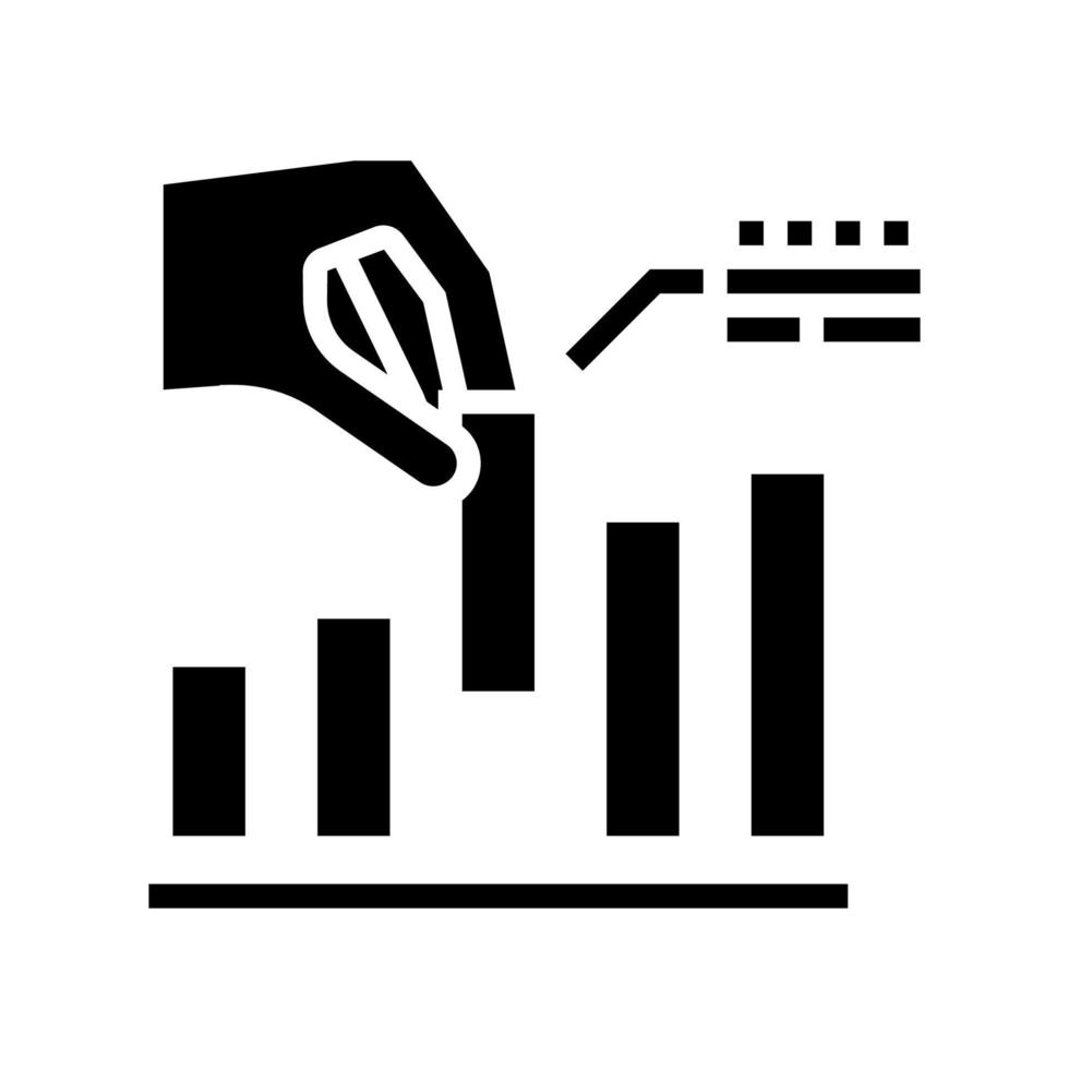 Infografik-Bericht Marktforschung Glyphen-Symbol-Vektor-Illustration vektor