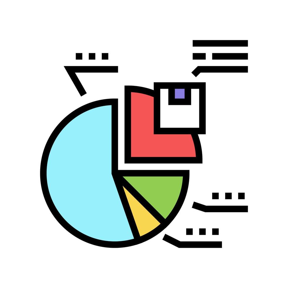 diagram marknadsundersökning färg ikon vektor illustration