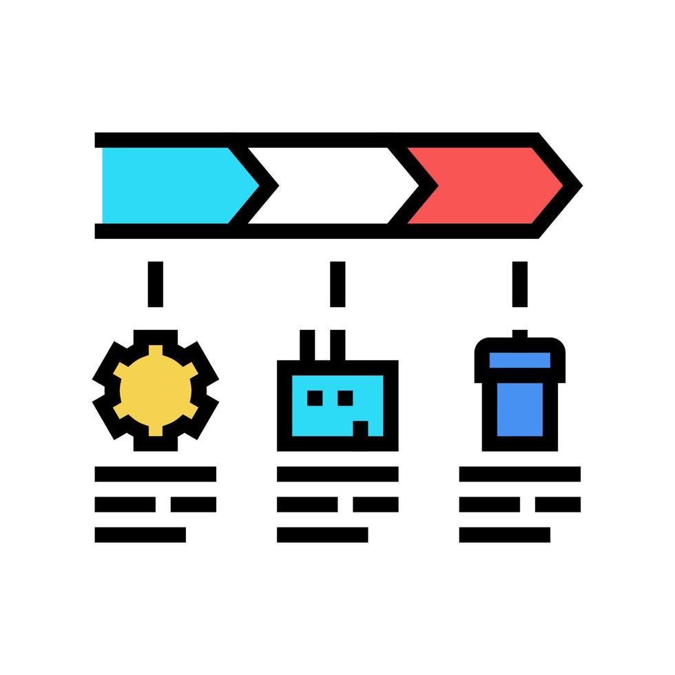 stufen der linearen wirtschaftsfarbsymbol-vektorillustration vektor