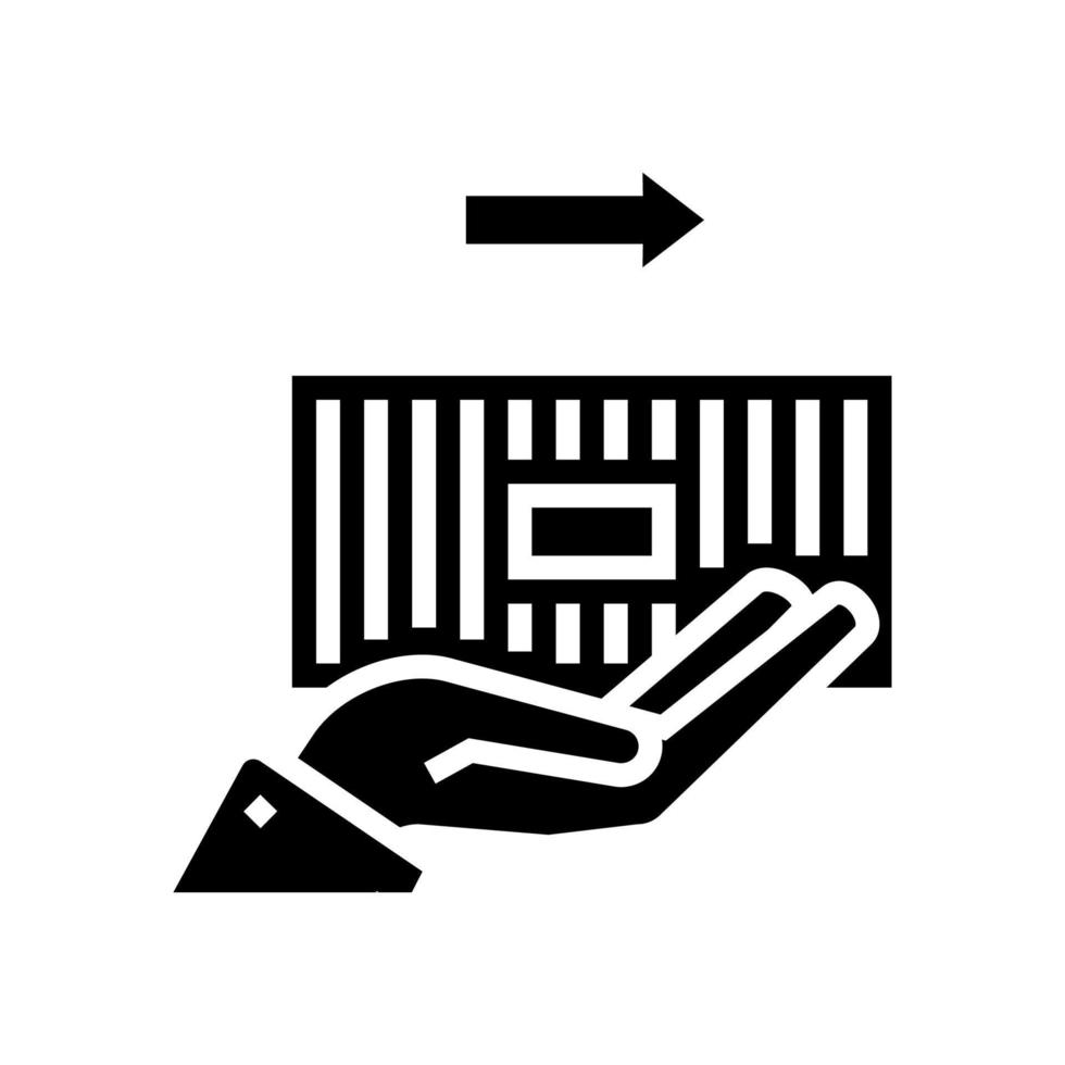 Container mit Glyphen-Symbol Vektor schwarze Illustration