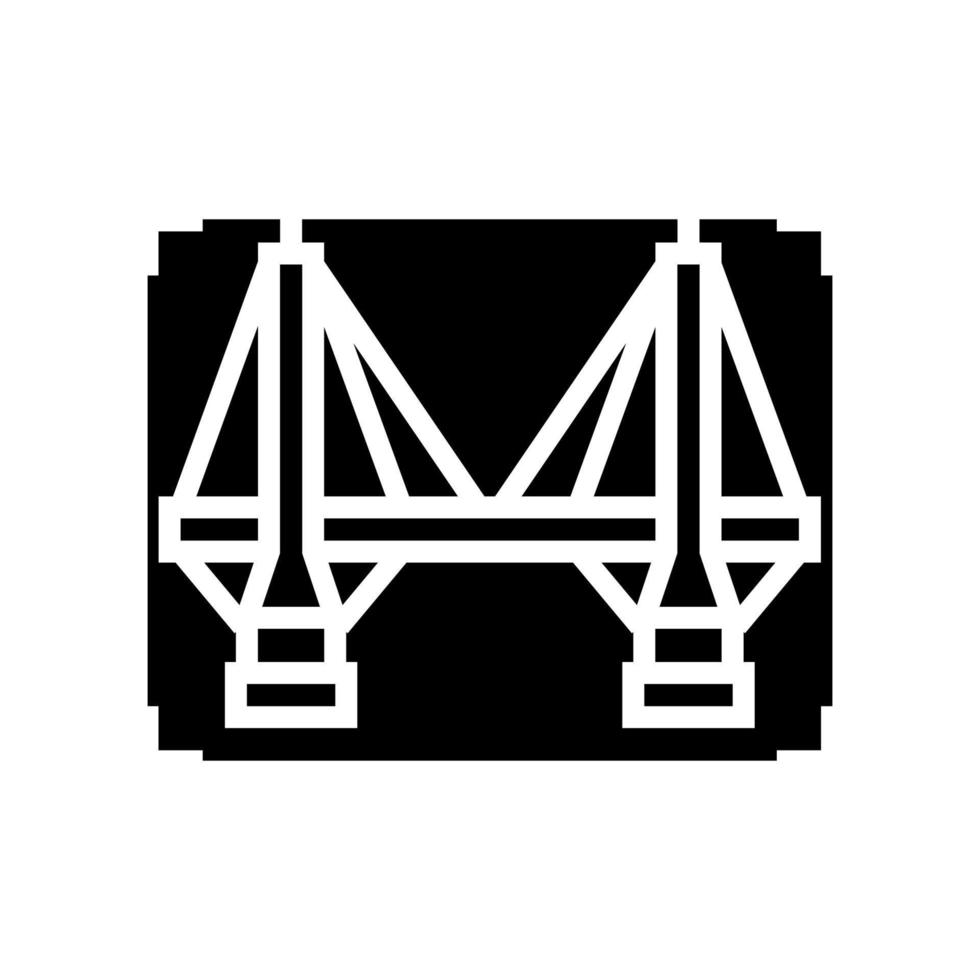 Brücke Modellierung Glyphe Symbol Vektor Illustration Zeichen