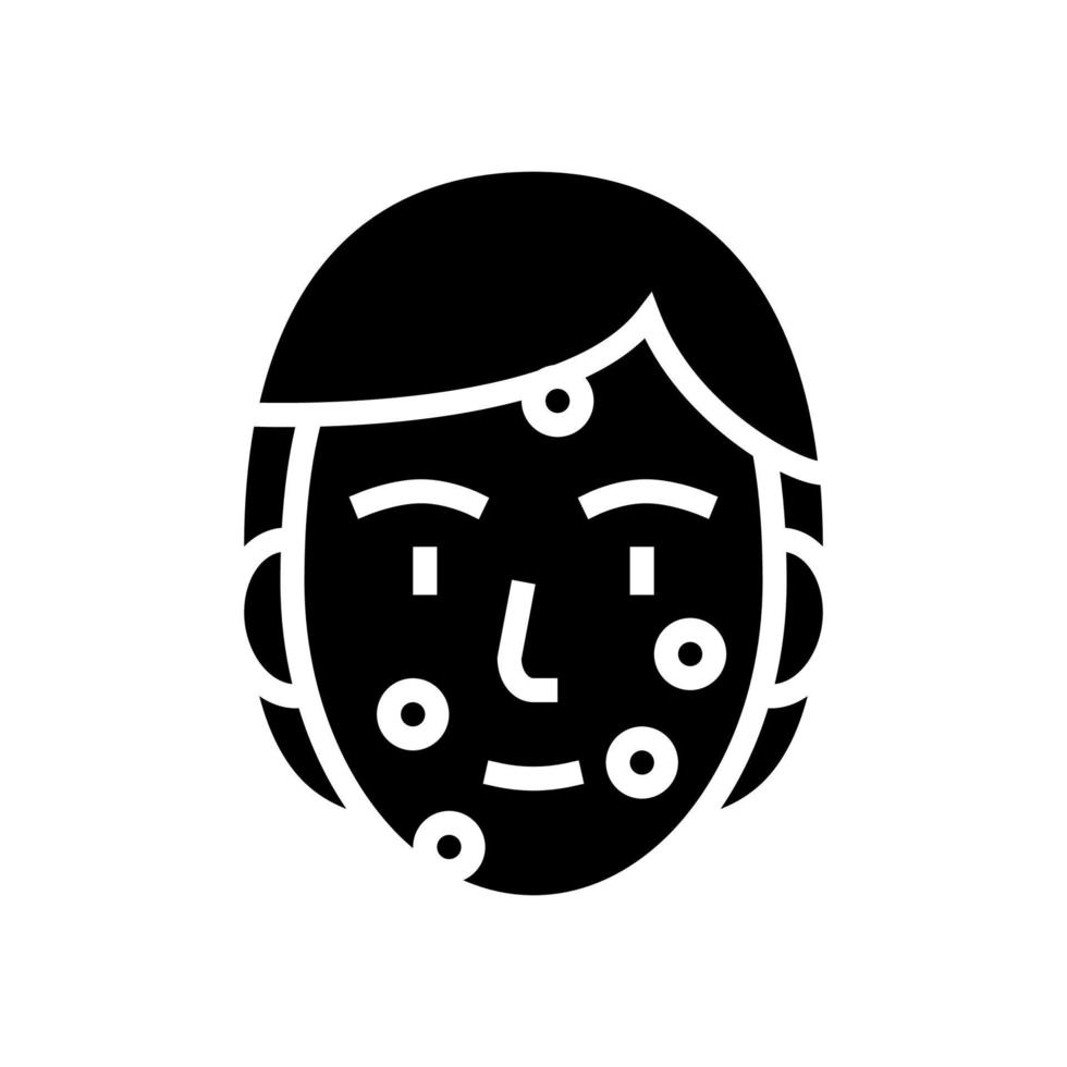 Gesicht Akne Glyphe Symbol Vektor schwarze Illustration