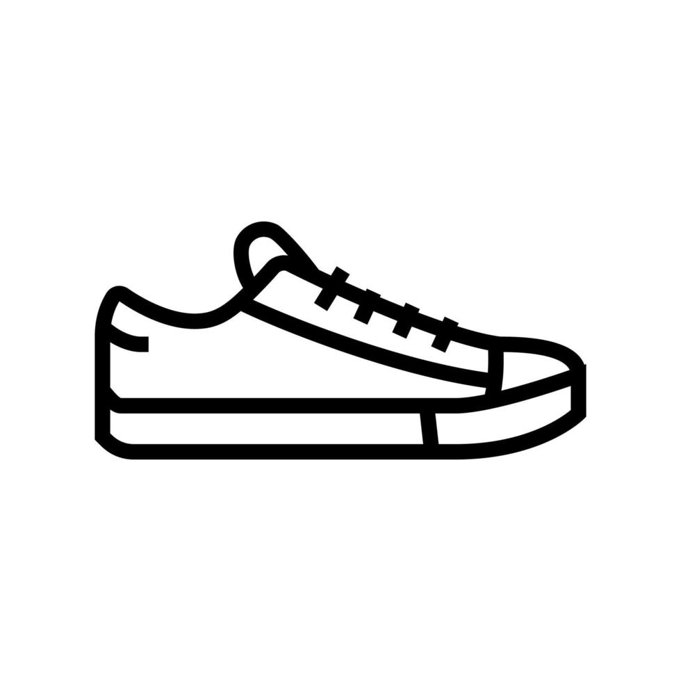 sneakers sko linje ikonen vektor svart illustration