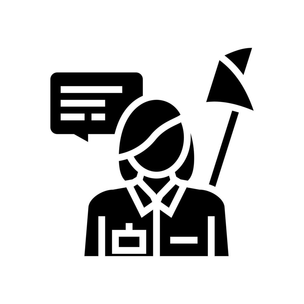 guid museum worker glyph symbol vektorillustration vektor