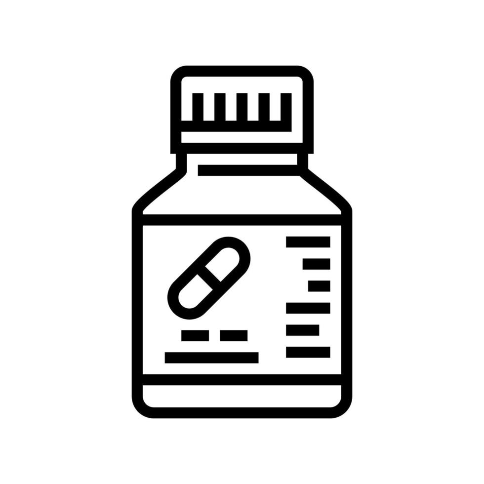 Medizin Pillen Flasche Symbol Leitung Vektor Illustration