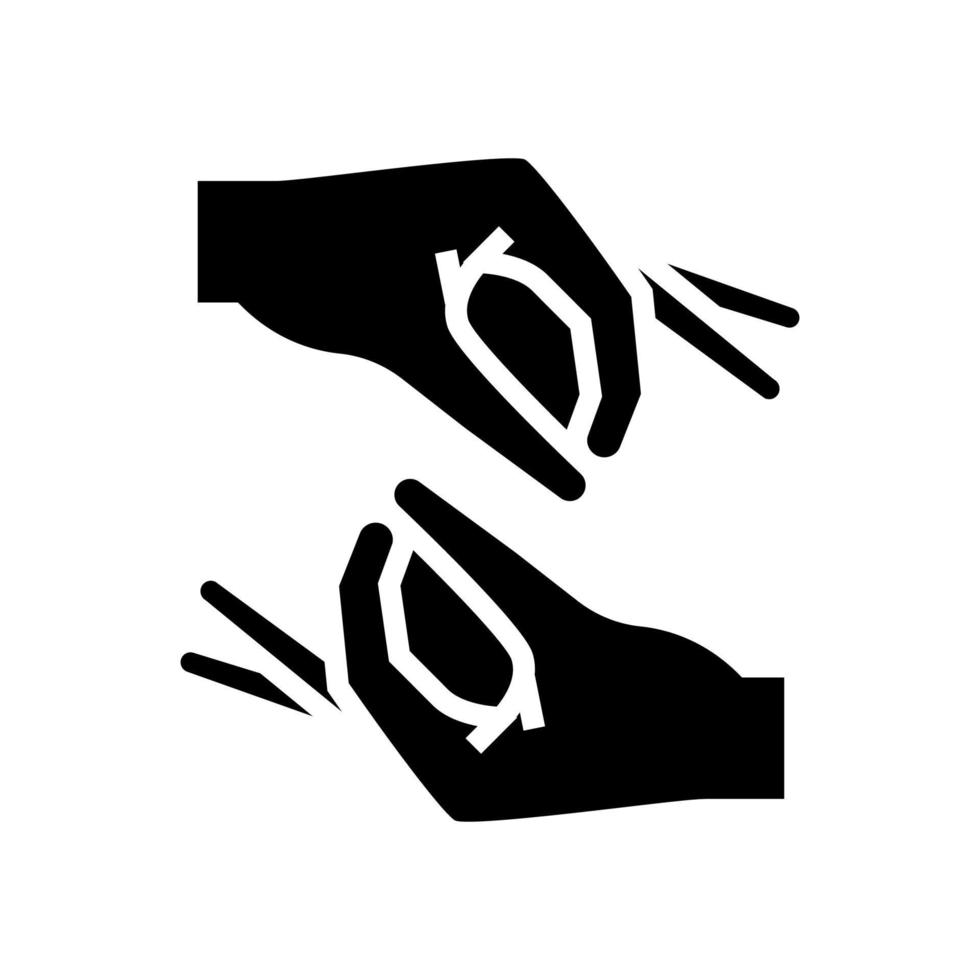 Gebärdensprache-Glyphen-Symbol-Vektor-Illustration vektor