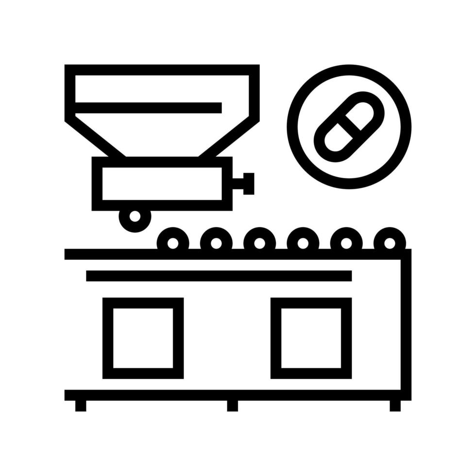 Medizin Produktionslinie Symbol Vektor schwarze Abbildung