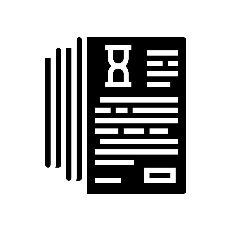 dokumentation listor heap glyph ikon vektor illustration
