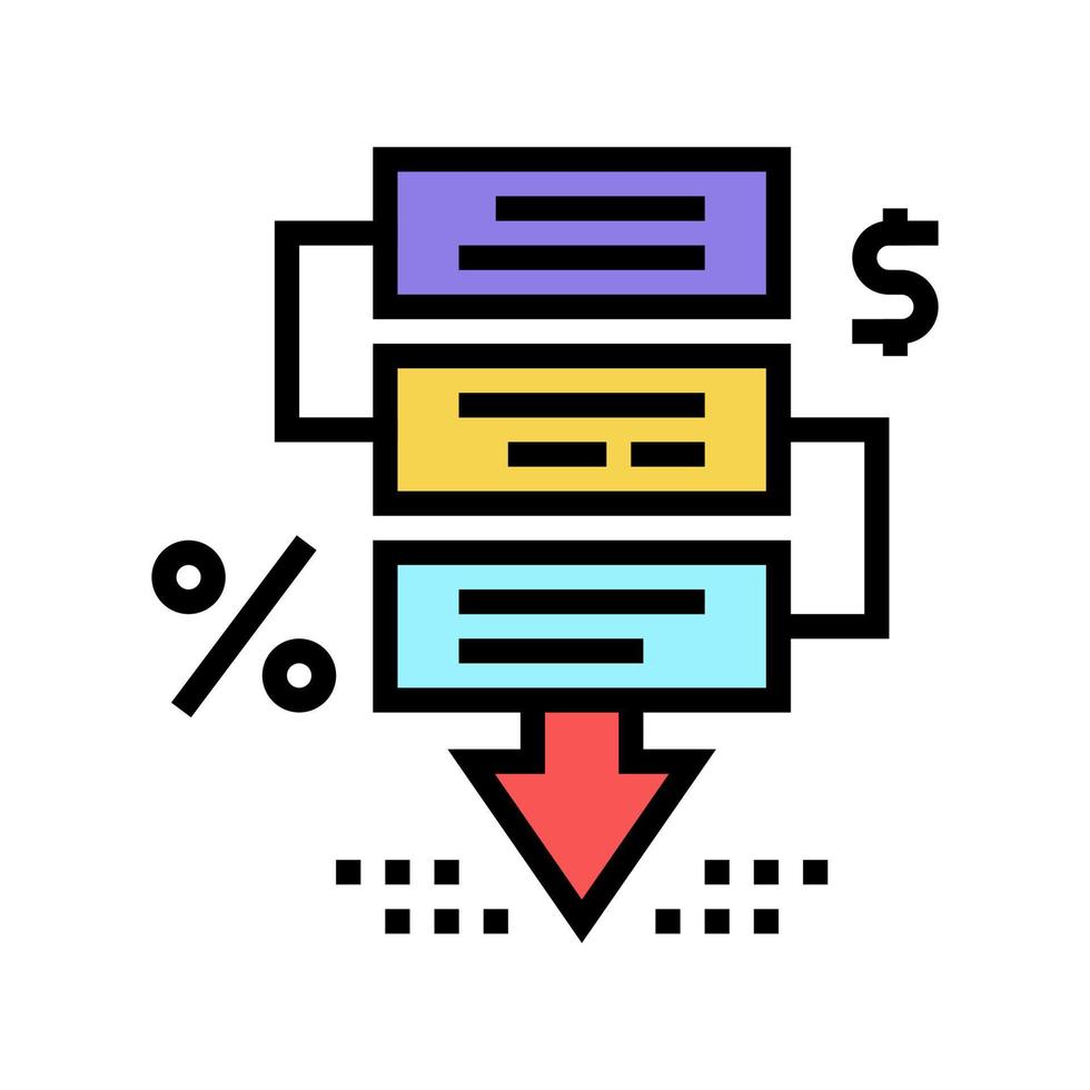 finanskrisen stadier färg ikon vektor illustration