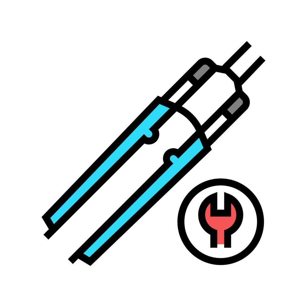 cykel gaffel uträtning färg ikon vektor illustration