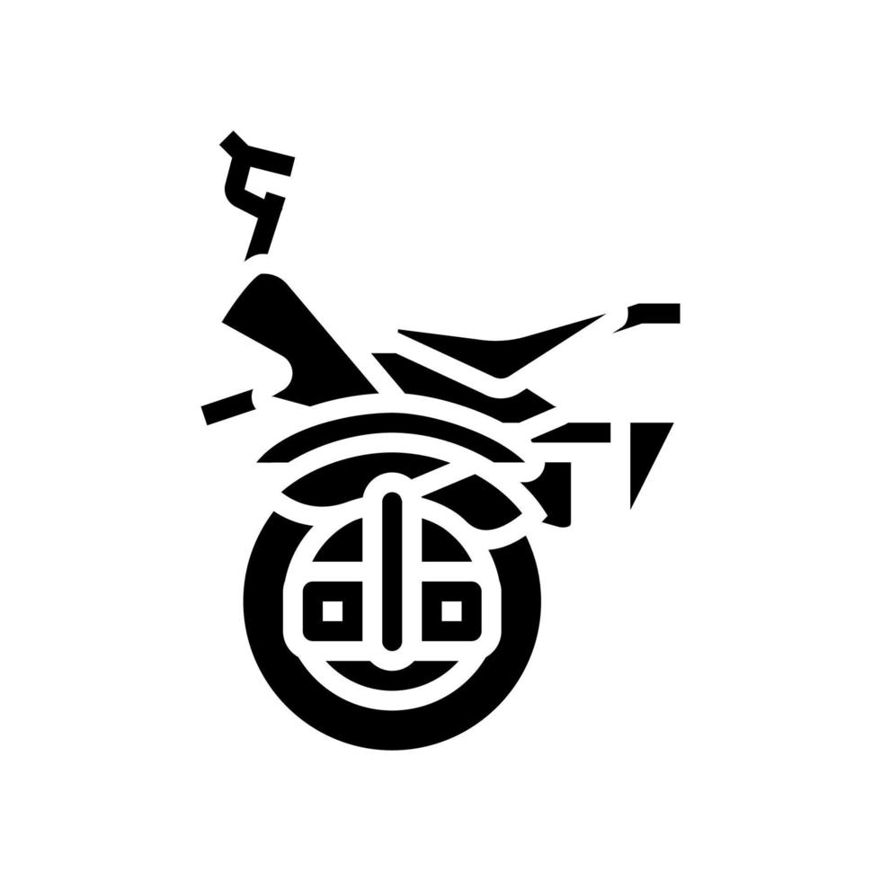 Monowheel-Motorrad-Fahrzeug-Glyphen-Symbol-Vektor-Illustration vektor