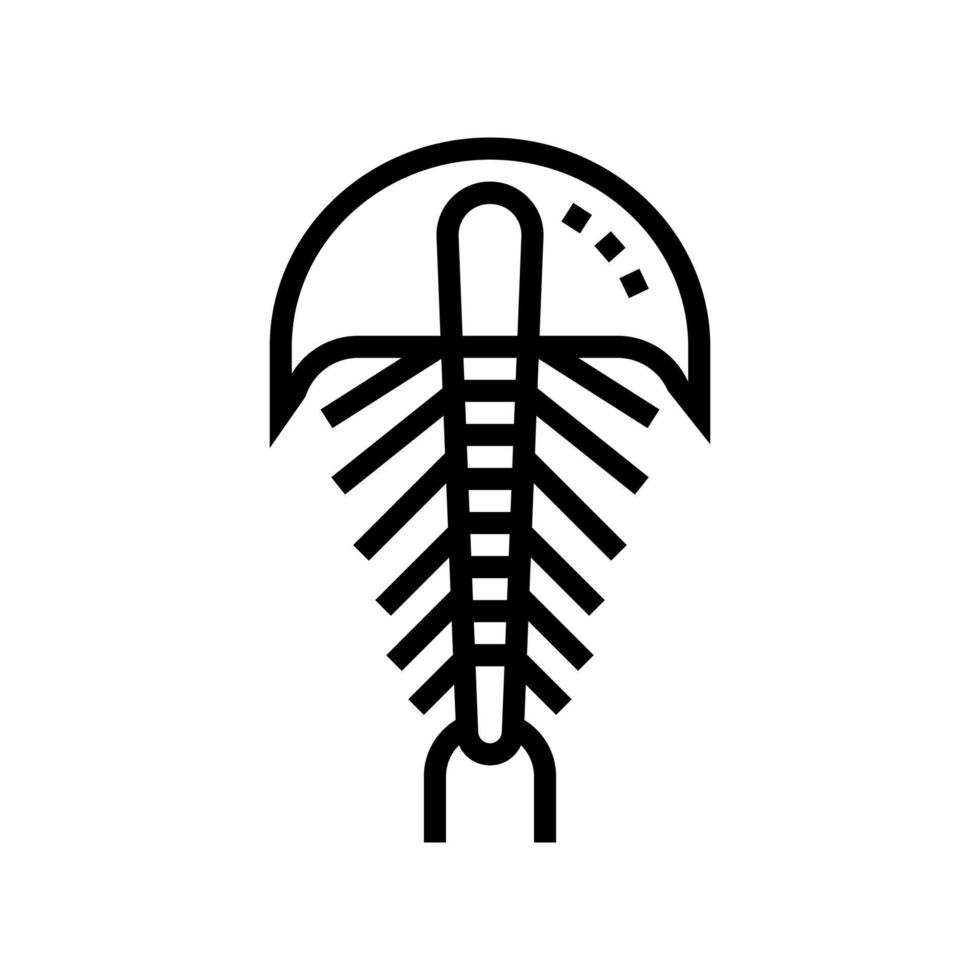 Pfeilschwanzkrebse Symbol Leitung Vektor Illustration