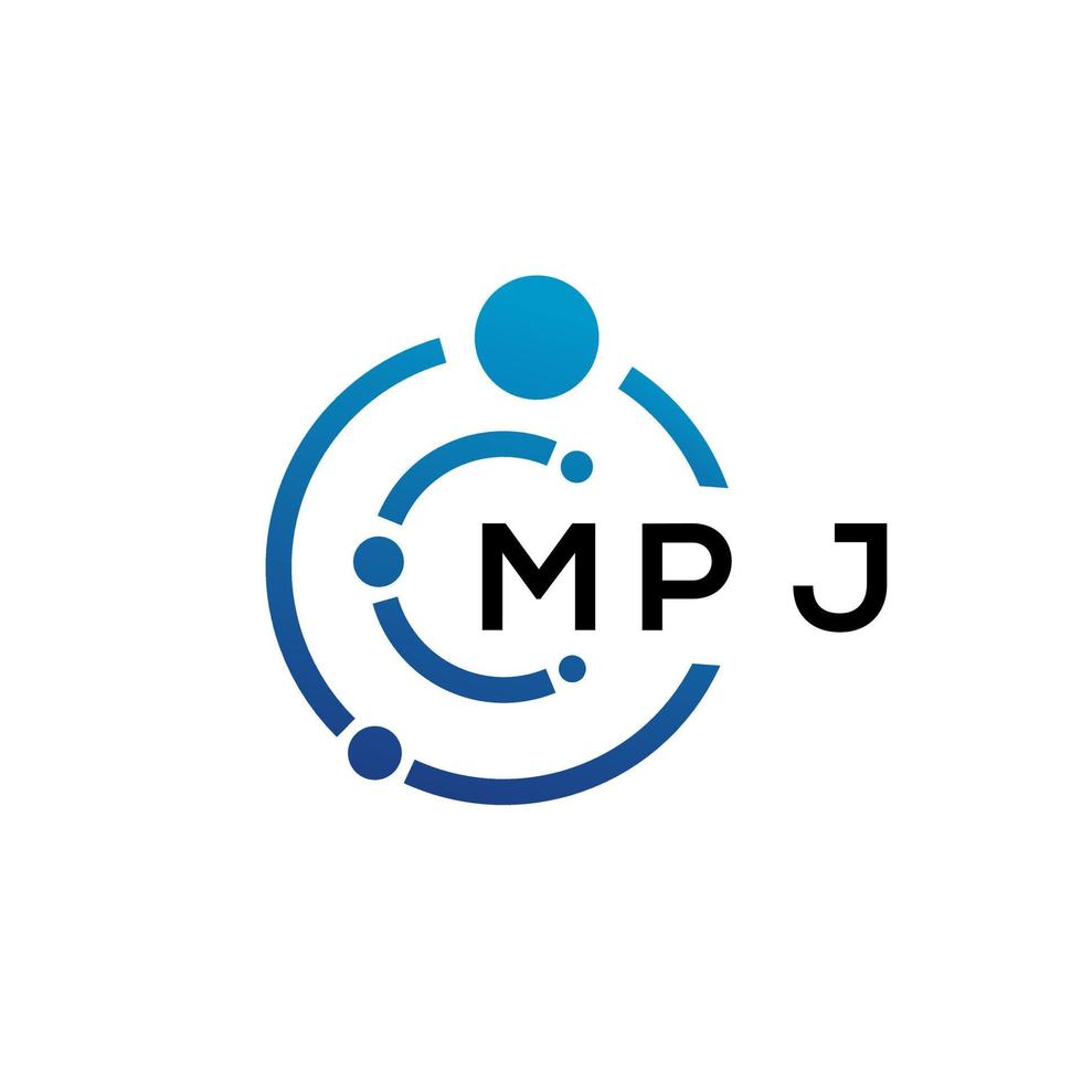 mpj-Buchstaben-Technologie-Logo-Design auf weißem Hintergrund. mpj kreative Initialen schreiben es Logo-Konzept. mpj Briefgestaltung. vektor