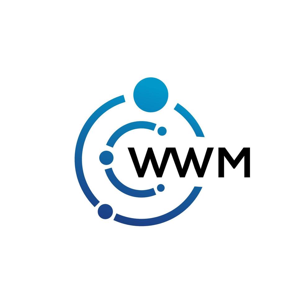 WWM-Brief-Technologie-Logo-Design auf weißem Hintergrund. WWM kreative Initialen schreiben es Logokonzept. wwm Briefgestaltung. vektor