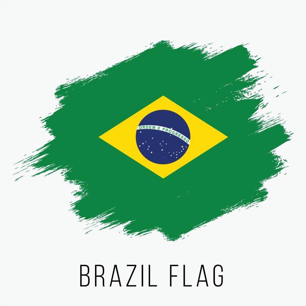 Brasilien-Vektor-Grunge-Flagge. brasilien-flagge für den unabhängigkeitstag vektor